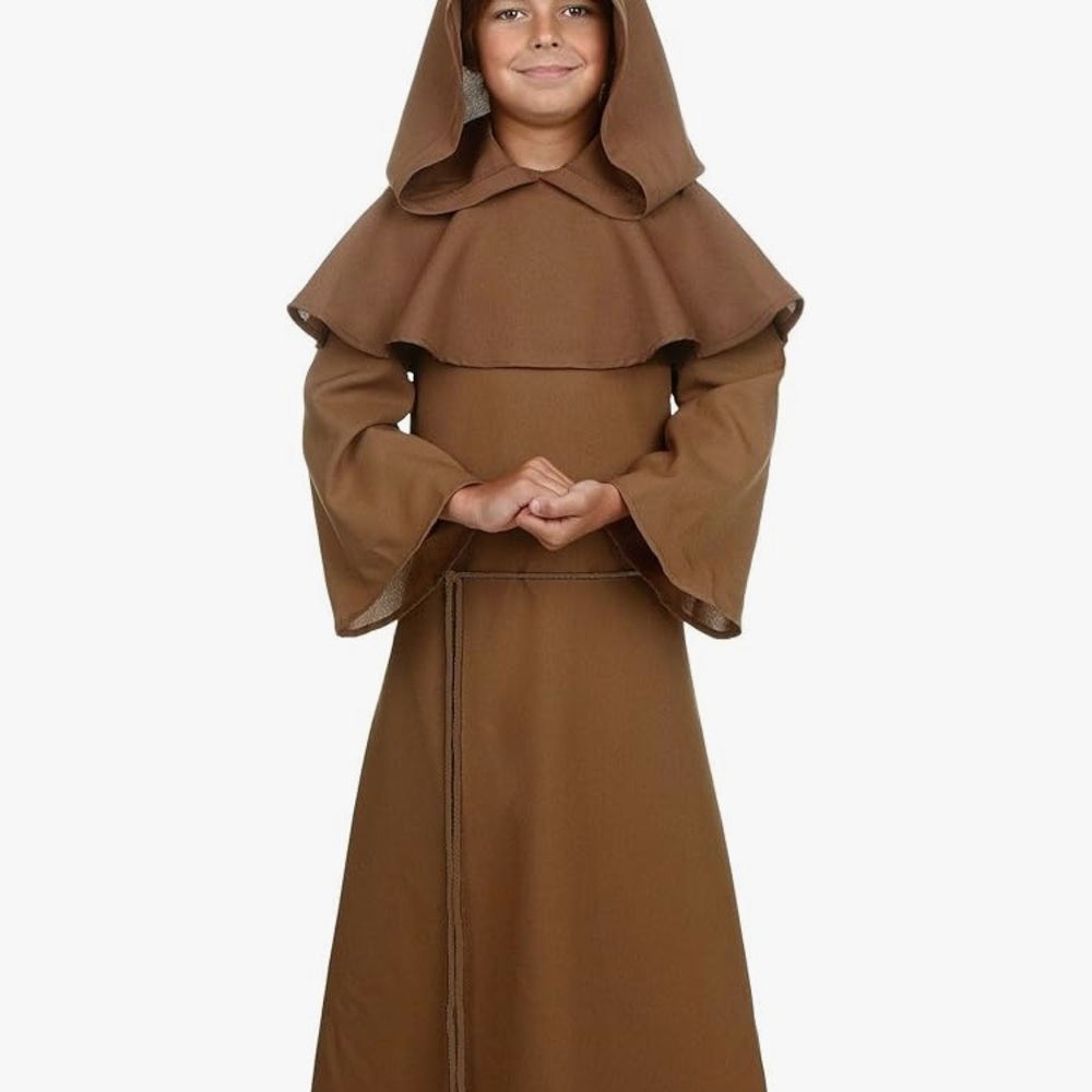 Brown Hooded Robe Costume